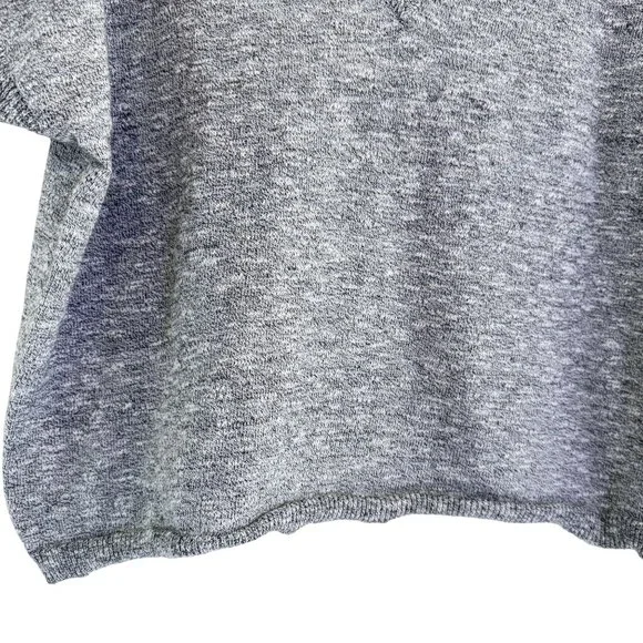 Madewell Women's Gray Ribbed Knitted Raglan Sleeve Boxy Sweater Tee Size M - Picture 3 of 8